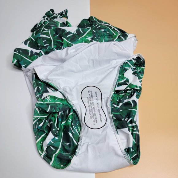 Women Green V Neck One Piece Tummy Control Ruched Swimwear size X-Large NEW - Picture 9 of 11